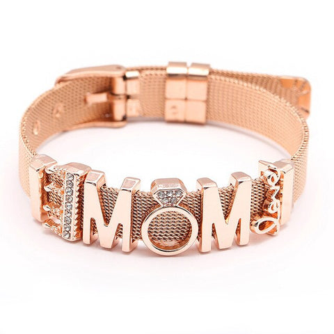 Jewelry The Perfect Match Mesh Bracelet Set with LOVE MOM Charms