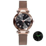 Starry Sky Stainless Steel Mesh Bracelet Watches For Women
