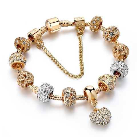 Crystal Heart Charm Bracelets & Bangles Gold Bracelets For Women